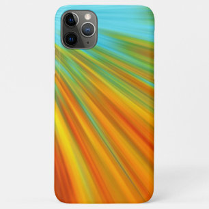 Funda Para iPhone 11 Pro Max Resumen naranja amarillo rojo rayas verdes en azul