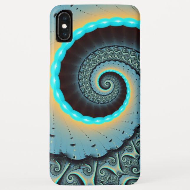 Funda De Case-Mate Para iPhone Resumen Naranja azul turquesa espiral de arte frac (Reverso)