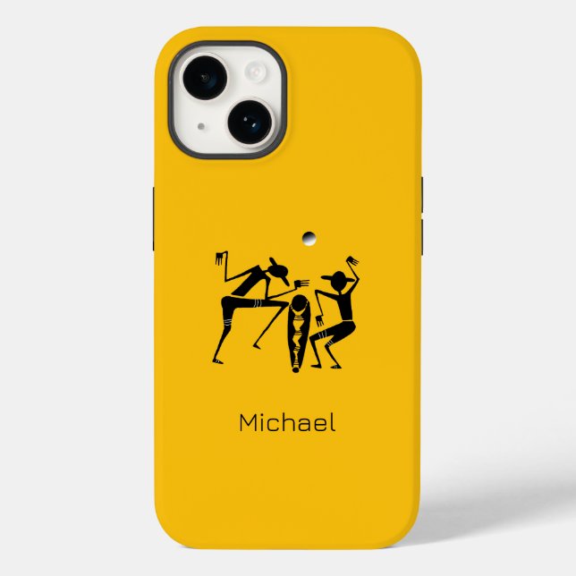 Funda De Case-Mate Para iPhone Resumen Naranja de danza de luna (Reverso )