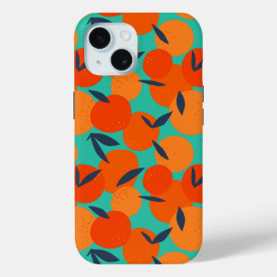 Funda Para iPhone 15 Resumen Naranja Patrón de fruta