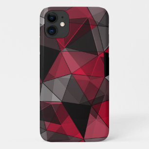 Funda Para iPhone 11 Resumen Negro, rojo, geométrico gris.
