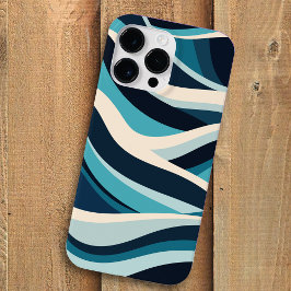 Funda Para iPhone 14 Pro Max De Case-Mate Resumen Olas oceánicas Patrón mínimo cian azul