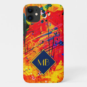 Funda Para iPhone 11 Resumen Paint Rich Colour Splash Monograma