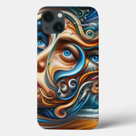 Funda Para iPhone 13 Resumen Paisaje de ensueño Serenidad oceánica y Ma
