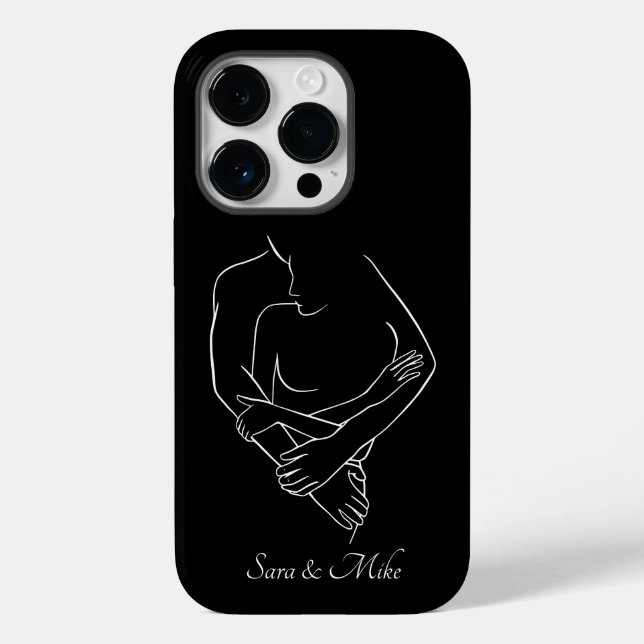 Funda De Case-Mate Para iPhone Resumen Pareja de líneas de arte , Boho Moda (Reverso )