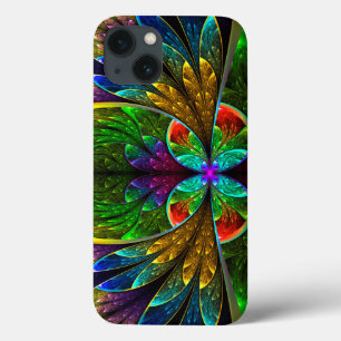 Funda Para iPhone 13 Resumen Patrón de vidrio con manchas florales