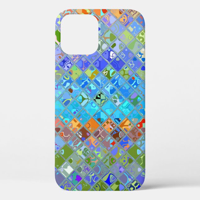 Funda De Case-Mate Para iPhone Resumen Patrón de vidrio manchado de mosaico (Reverso )