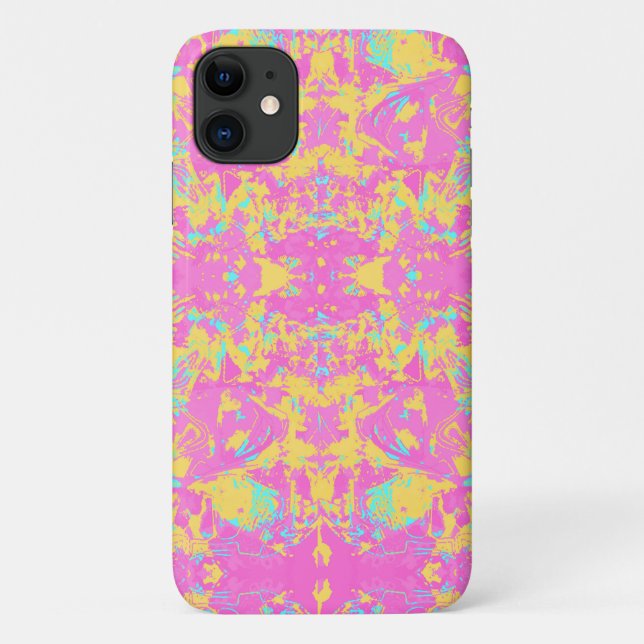 Funda De Case-Mate Para iPhone Resumen Patrón exclusivo amarillo rosado (Reverso)