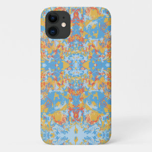 Funda Para iPhone 11 Resumen Patrón exclusivo de azul amarillo