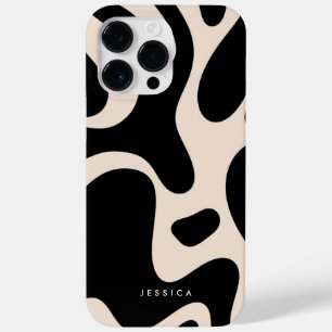 Funda Para iPhone 14 Pro Max De Case-Mate Resumen Patrón retro negro y beige