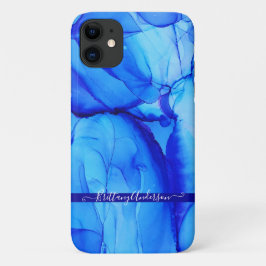 Funda Para iPhone 11 Resumen Personalizado azul índigo único nadar de a