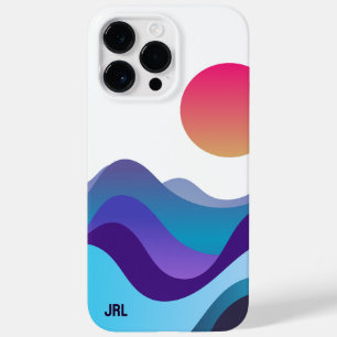 Funda Para iPhone 14 Pro Max De Case-Mate Resumen personalizado Olas oceánicas Sol Neon Blan