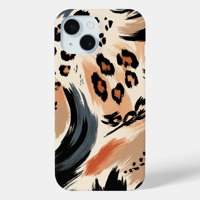 Funda De Case-Mate Para iPhone Resumen Pintado Leopardo de impresión de animales  (Reverso )