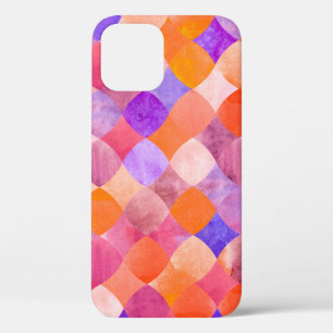 Funda Para iPhone 12 Resumen purpurina patrón de acuarela geométrico