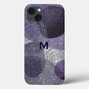 Funda Para iPhone 13 Resumen Purpurinoso púrpura monogramado