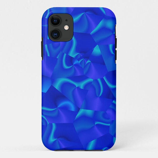 Funda De Case-Mate Para iPhone Resumen rápido con facetas azules (Reverso)