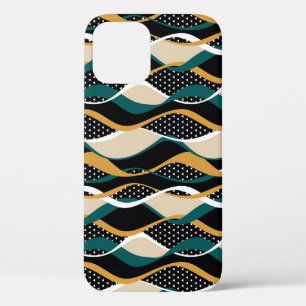Funda Para iPhone 12 Resumen rayado, colorido patrón ondulado.