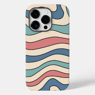 Funda Para iPhone 14 Pro De Case-Mate Resumen Retro 70 Modelo de Groovy Rojo de Mármol A