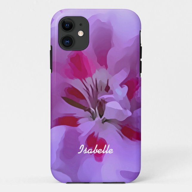 Funda De Case-Mate Para iPhone Resumen Rosa Violeta Hibiscus Flower Personalizada (Reverso)