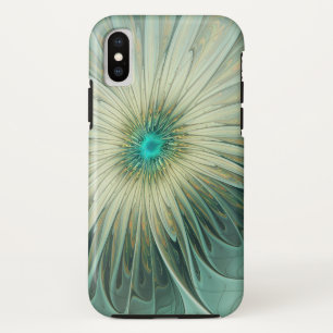 Funda Para iPhone XS Resumen Sage Green Fantasy Flower Fractal Art