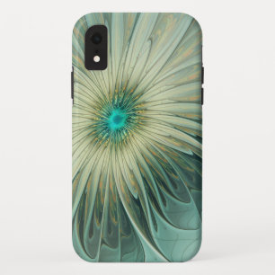Funda Para iPhone XR Resumen Sage Green Fantasy Flower Fractal Art