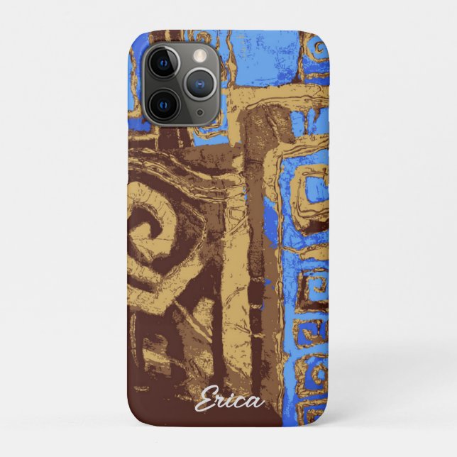 Funda De Case-Mate Para iPhone Resumen tribal del tótem griego: arte personalizad (Reverso)