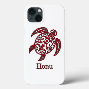 Funda Para iPhone 13 Resumen tribal: Tortuga marina hawaiana en rojo