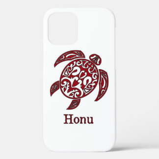 Funda Para iPhone 12 Resumen tribal: Tortuga marina hawaiana en rojo