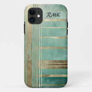 Funda Para iPhone 11 Resumen verde y oro #3 personalizado