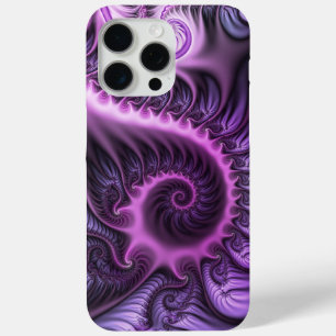 Funda Para iPhone 15 Pro Max Resumen Vivid Guay Pink Purple Fractal Art Spiral