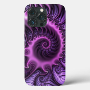 Funda Para iPhone 13 Pro Resumen Vivid Guay Pink Purple Fractal Art Spiral