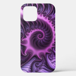 Funda Para iPhone 12 Pro Resumen Vivid Guay Pink Purple Fractal Art Spiral