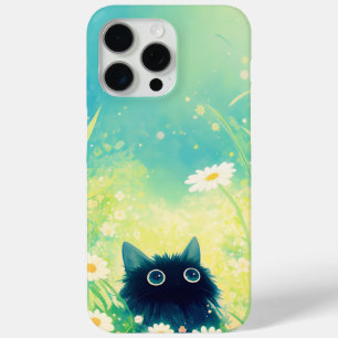 Funda Para iPhone 15 Pro Max Retiro de Flores Gatito