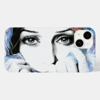Retrato chica Bonito Ojos Arte de pintura acuarela