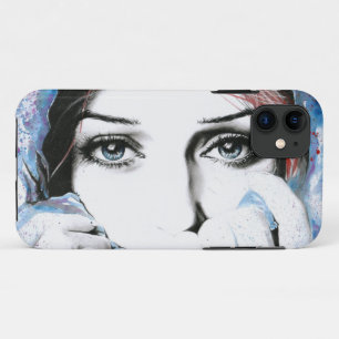 Funda Para iPhone 11 Retrato chica ojos Bonito Arte de pintura acuarela
