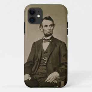 Funda Para iPhone 11 Retrato de Abraham Lincoln (1809-65) (foto de b/w)
