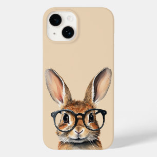 Funda Para iPhone 14 De Case-Mate Retrato De Acuarela Conejo Cubierto Con Gafas