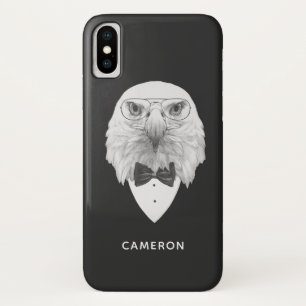 Funda Para iPhone X Retrato de águila elegante   Añadir su nombre