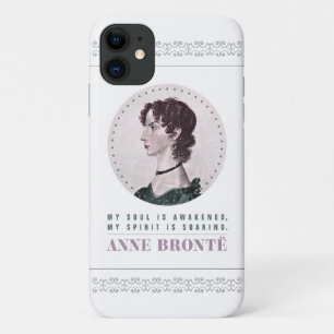 Funda Para iPhone 11 Retrato de Anne Bronte y cita mi alma despertada