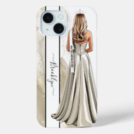 Funda Para iPhone 15 Retrato de Blonda en el Concurso de Arena Brillant