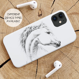 Funda Para iPhone 11 Retrato De Caballo Dibujando Arte Animal Ecuestre