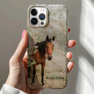 Funda Para iPhone 12 Retrato de caballo personalizado equino animal