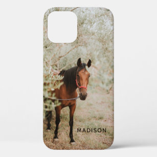 Funda Para iPhone 12 Retrato de caballo Personalizado equino animal per