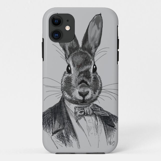 Funda De Case-Mate Para iPhone Retrato De Conejo (Reverso)