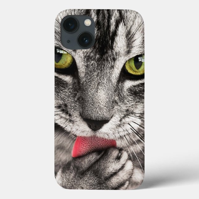 Funda De Case-Mate Para iPhone Retrato de Gato (Reverso)
