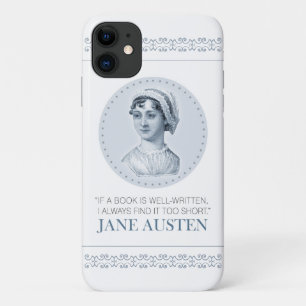 Funda Para iPhone 11 Retrato de Jane Austen y cita sobre la lectura de