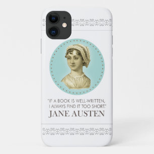 Funda Para iPhone 11 Retrato de Jane Austen y cita sobre la lectura de 