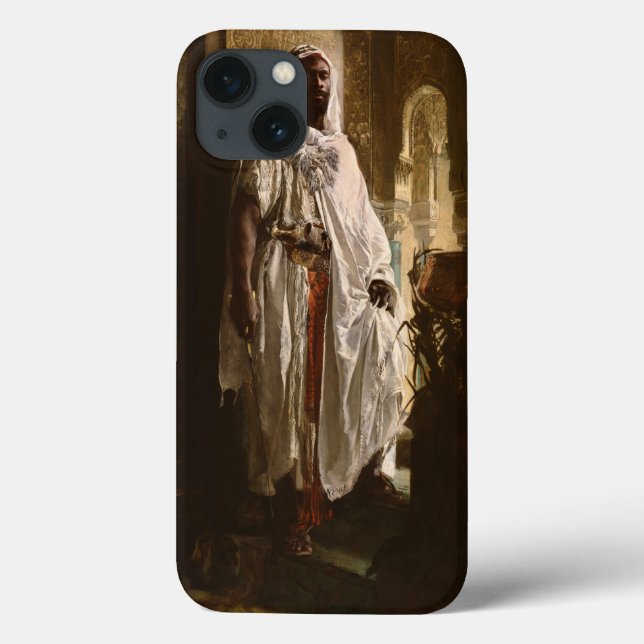 Funda De Case-Mate Para iPhone Retrato de pintura de arte árabe jefe africano (Reverso)