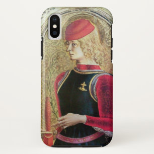 Funda Para iPhone XS RETRATO DE SAINT GEORGE, rojo, negro, amarillo dor