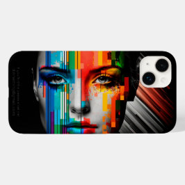 Funda Para iPhone 14 Plus De Case-Mate Retrato de tiras de color de la cara de la mujer